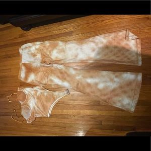 2pc Fishnet Bodysuit and Pant Set